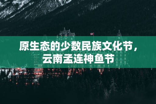 原生态的少数民族文化节，云南孟连神鱼节