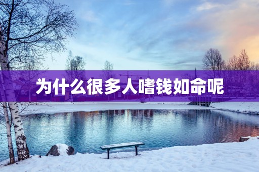 为什么很多人嗜钱如命呢