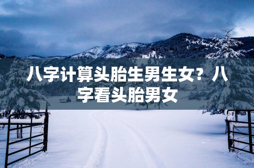 八字计算头胎生男生女？八字看头胎男女