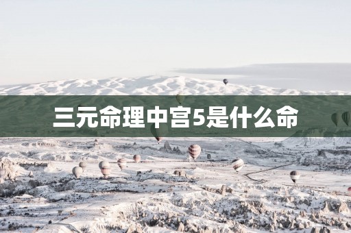 三元命理中宫5是什么命