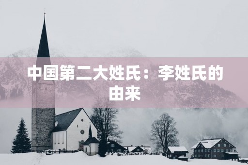 中国第二大姓氏：李姓氏的由来