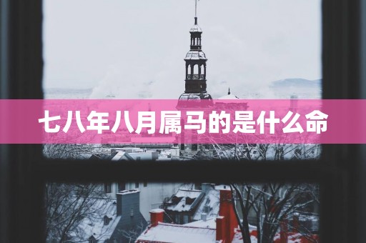 七八年八月属马的是什么命