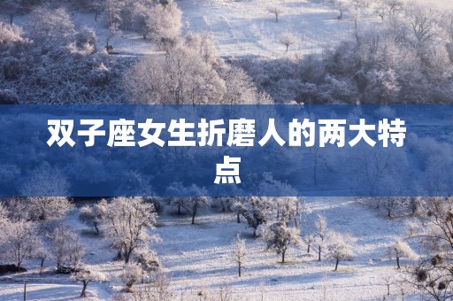 双子座女生折磨人的两大特点