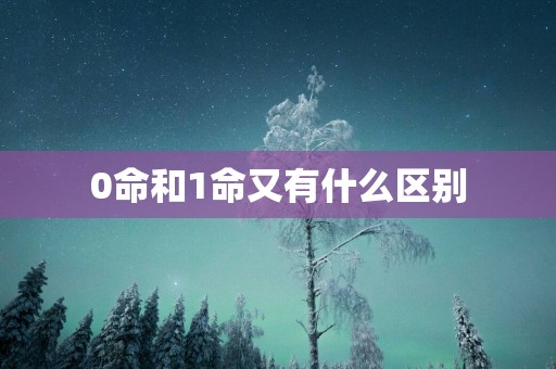 0命和1命又有什么区别