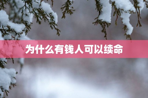 为什么有钱人可以续命