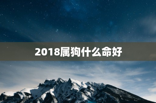 2018属狗什么命好