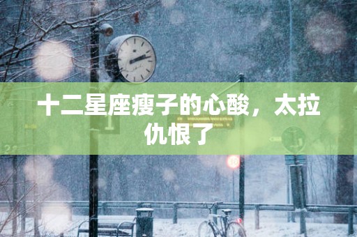 十二星座瘦子的心酸，太拉仇恨了