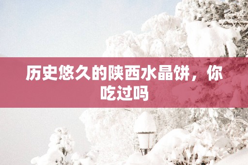 历史悠久的陕西水晶饼，你吃过吗