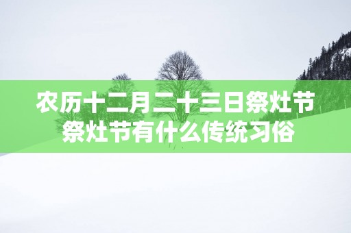 农历十二月二十三日祭灶节 祭灶节有什么传统习俗