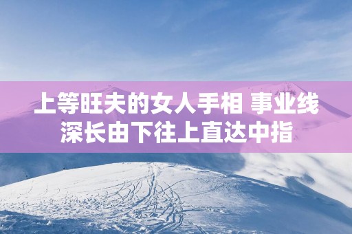 上等旺夫的女人手相 事业线深长由下往上直达中指