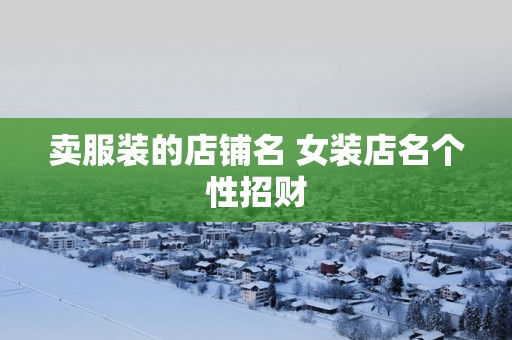卖服装的店铺名 女装店名个性招财
