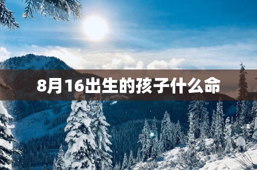 8月16出生的孩子什么命