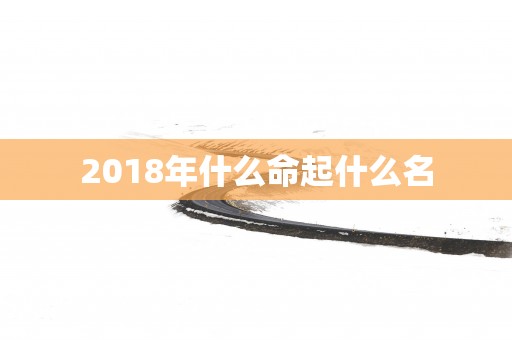 2018年什么命起什么名