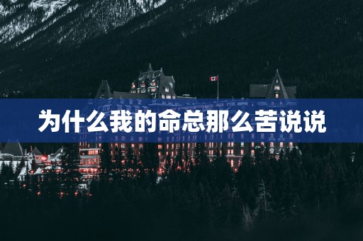 为什么我的命总那么苦说说