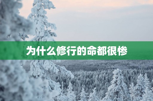 为什么修行的命都很惨