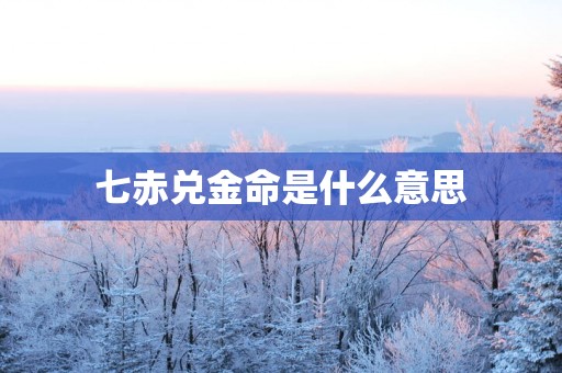 七赤兑金命是什么意思