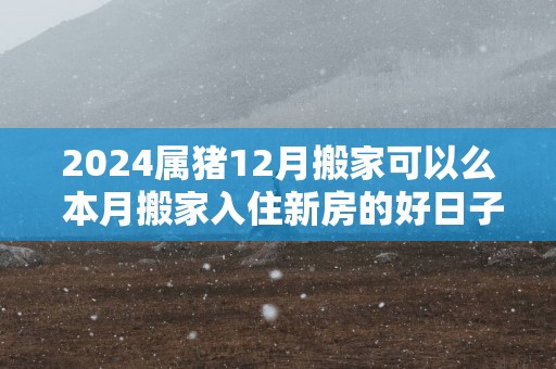 2025属猪12月搬家可以么 本月搬家入住新房的好日子