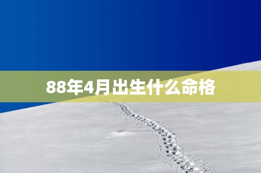 88年4月出生什么命格