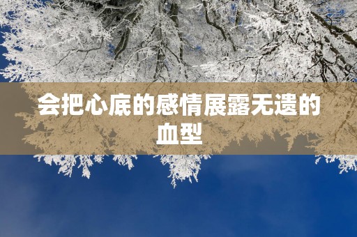 会把心底的感情展露无遗的血型