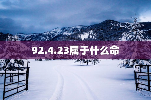 92.4.23属于什么命