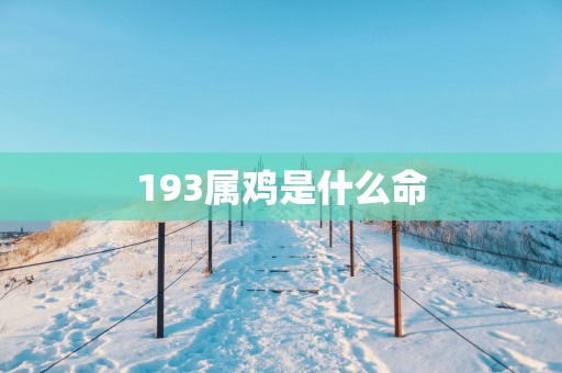 193属鸡是什么命