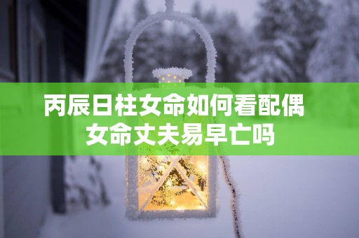丙辰日柱女命如何看配偶  女命丈夫易早亡吗