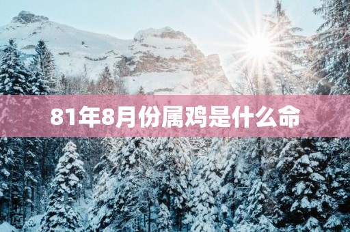 81年8月份属鸡是什么命