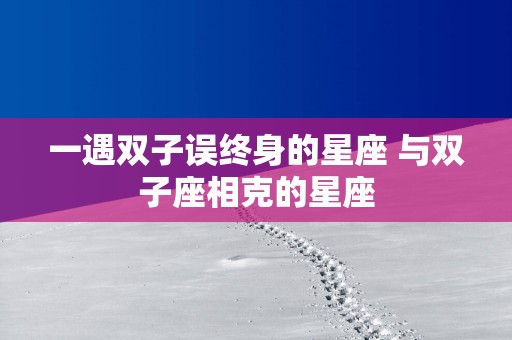 一遇双子误终身的星座 与双子座相克的星座