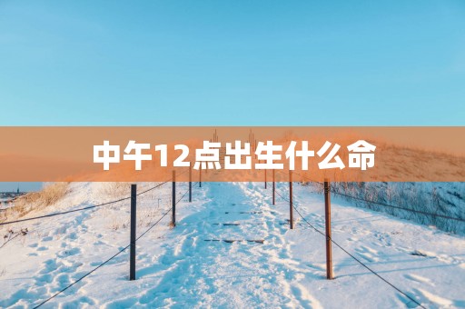 中午12点出生什么命