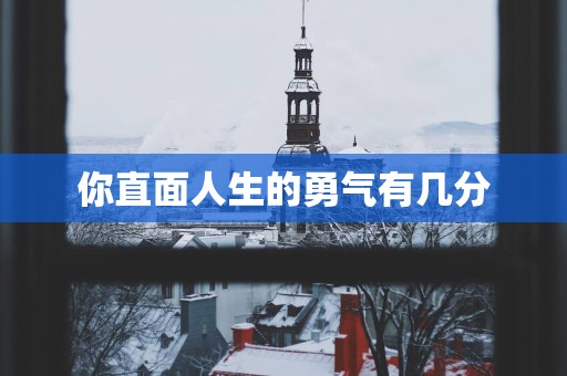 你直面人生的勇气有几分