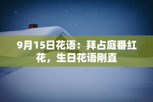 9月15日花语：拜占庭番红花，生日花语刚直