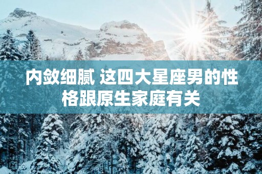 内敛细腻 这四大星座男的性格跟原生家庭有关