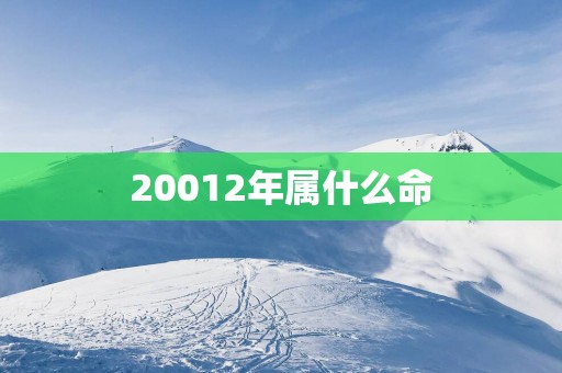 20012年属什么命