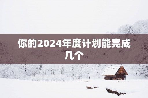 你的2025年度计划能完成几个