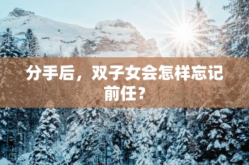 分手后，双子女会怎样忘记前任？