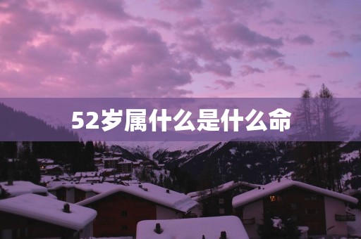 52岁属什么是什么命