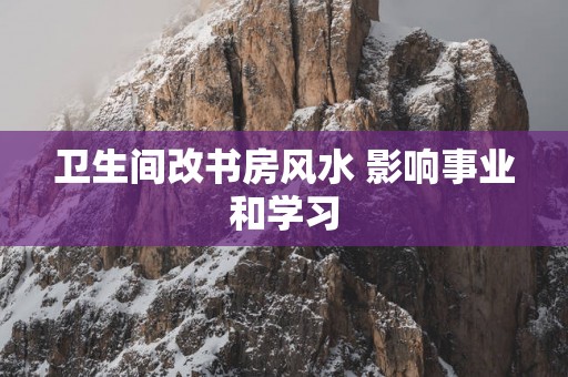 卫生间改书房风水 影响事业和学习