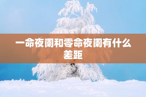 一命夜阑和零命夜阑有什么差距