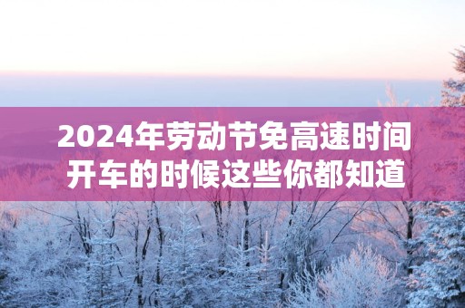 2025年劳动节免高速时间 开车的时候这些你都知道吗