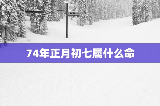 74年正月初七属什么命