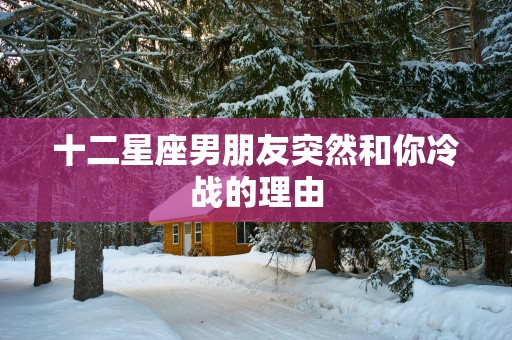 十二星座男朋友突然和你冷战的理由