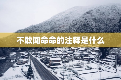 不敢闻命命的注释是什么