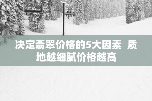 决定翡翠价格的5大因素  质地越细腻价格越高