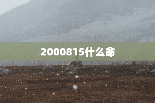 2000815什么命