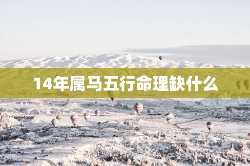 14年属马五行命理缺什么