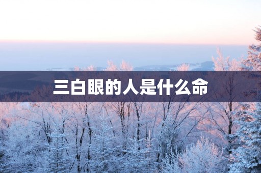 三白眼的人是什么命