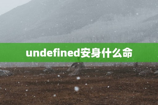 undefined安身什么命