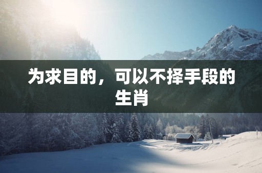 为求目的，可以不择手段的生肖