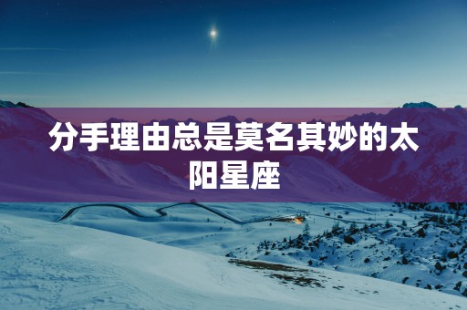 分手理由总是莫名其妙的太阳星座
