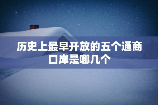 历史上最早开放的五个通商口岸是哪几个